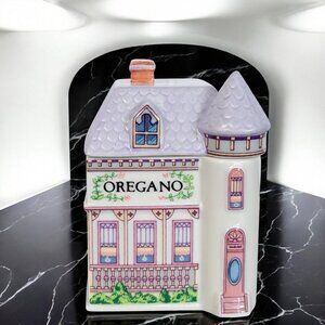1989 Lenox Spice Village oregano Spice Jar & Lid Porcelain Handcrafted VTG